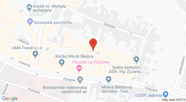 Google map: Ružová 19, Skalica